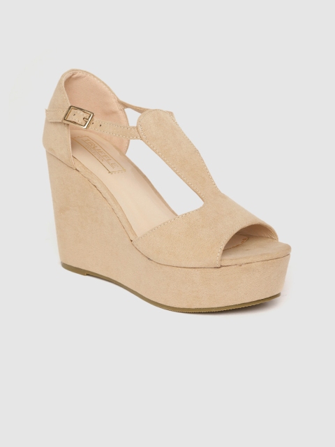 

Truffle Collection Beige Solid Wedges