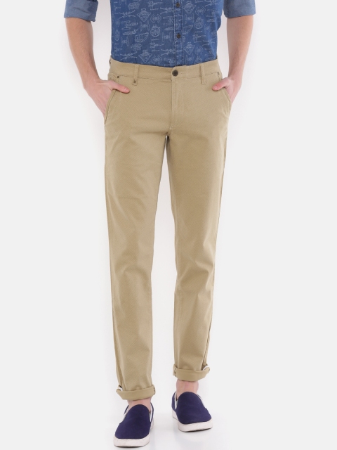 

Oxemberg Men Khaki Slim Fit Printed Chinos