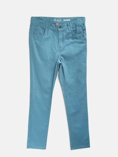 

The Childrens Place Boys Teal Blue Skinny Fit Solid Regular Trousers