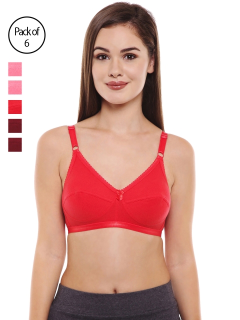 Bodycare Women Pack of 6 Multicoloured Everyday Bra E1517C, Multi