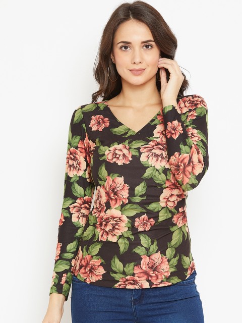 

Wills Lifestyle Women Black Printed Wrap Top