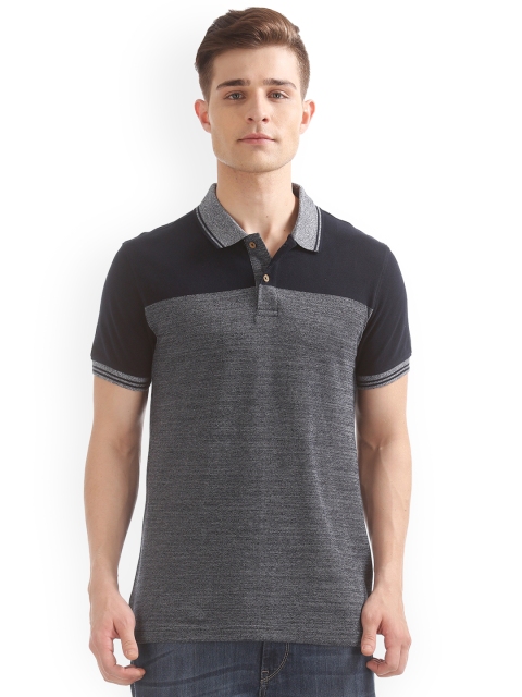 

IZOD Men Grey Colourblocked Polo Collar Slim Fit T-shirt