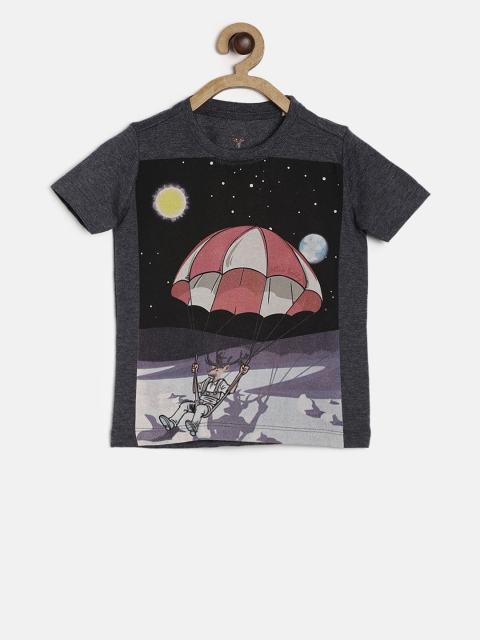 

Allen Solly Junior Boys Grey Printed Round Neck T-shirt