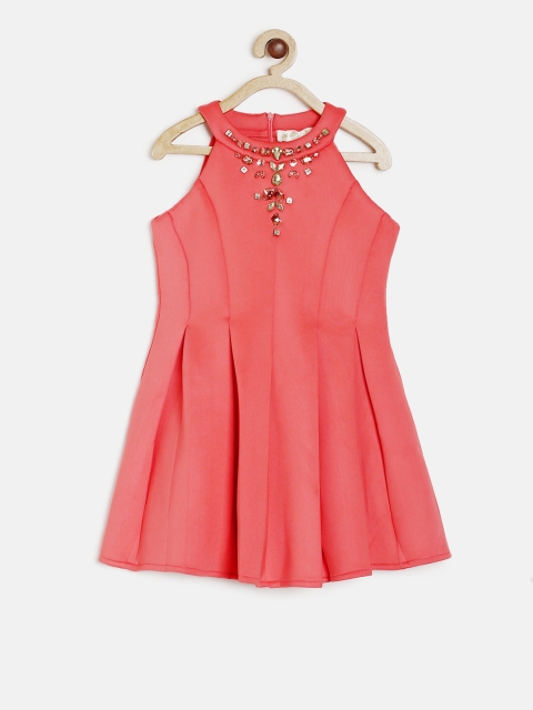 

Tiny Girl Girls Peach-Coloured Embellished Maxi Dress
