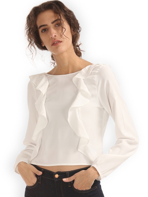 

Aeropostale Women White Solid Top