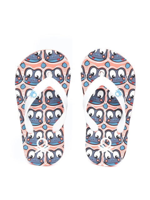 

United Colors of Benetton Kids White & Blue Printed Thong Flip-Flops