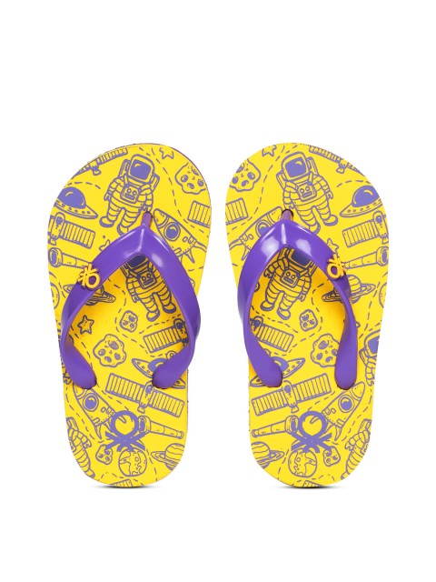 

United Colors of Benetton Kids Purple & Yellow Printed Thong Flip-Flops