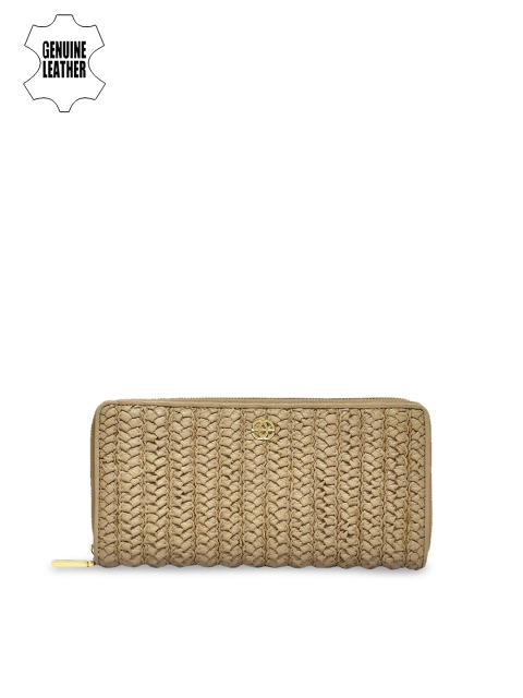 

Eske Women Beige Solid Two Fold Wallet
