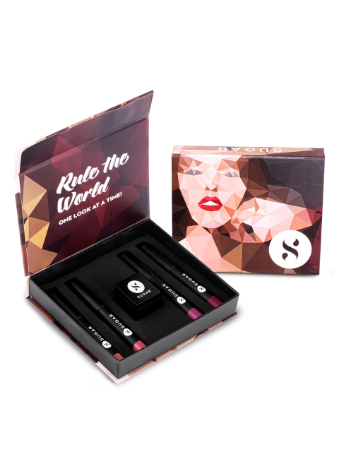 

Sugar Cosmetics Matte As Hell Nude Vs Bold Crayon Lipstick Giftbox, Na