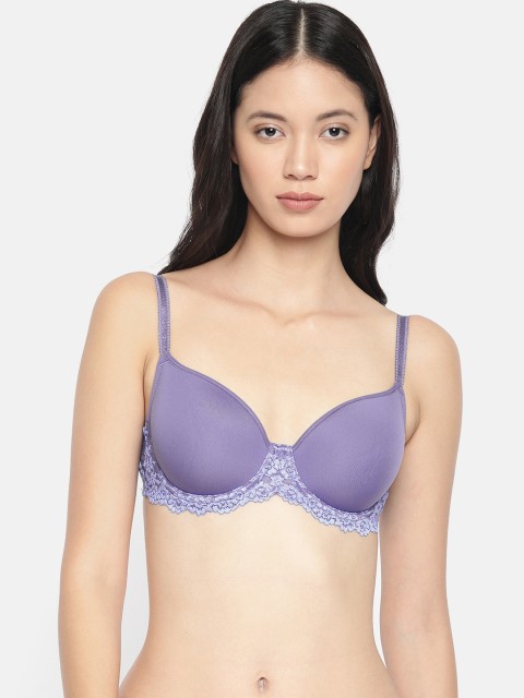 

Wacoal Black Self Design Underwired Lightly Padded Everyday Bra 853191-968-38DD, Purple