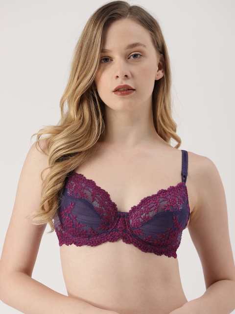 

Wacoal Purple Lace Underwired Non Padded Everyday Bra 65191-970-38C