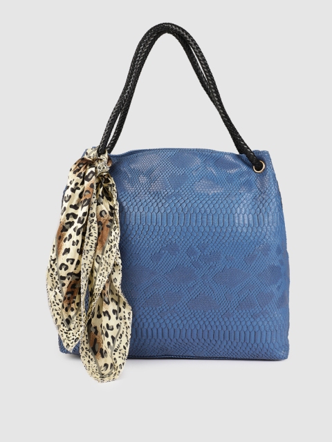 

Cappuccino Blue Textured Shoulder Bag