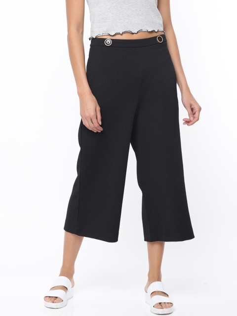 

EVAH LONDON Women Black Straight Solid Palazzos