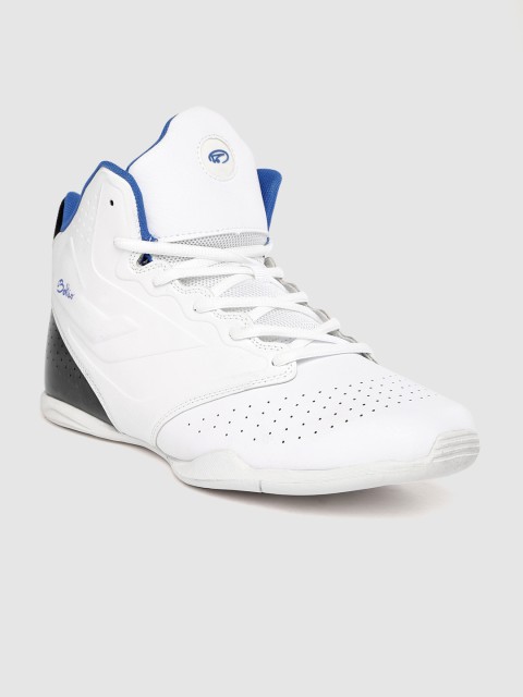 

Boltio Men White & Black Perforated Mid-Top Sneakers