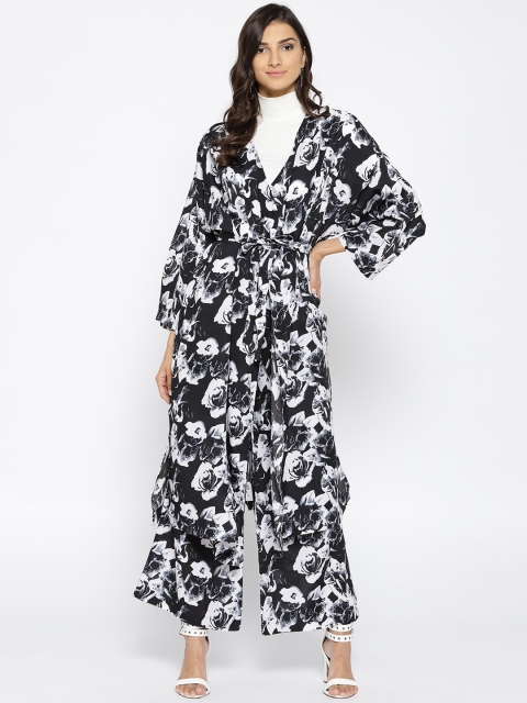 

Miss Bennett Women Black & White Printed Shrug with Trousers