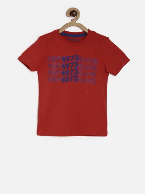 

Pepe Jeans Boys Red Printed Round Neck T-shirt