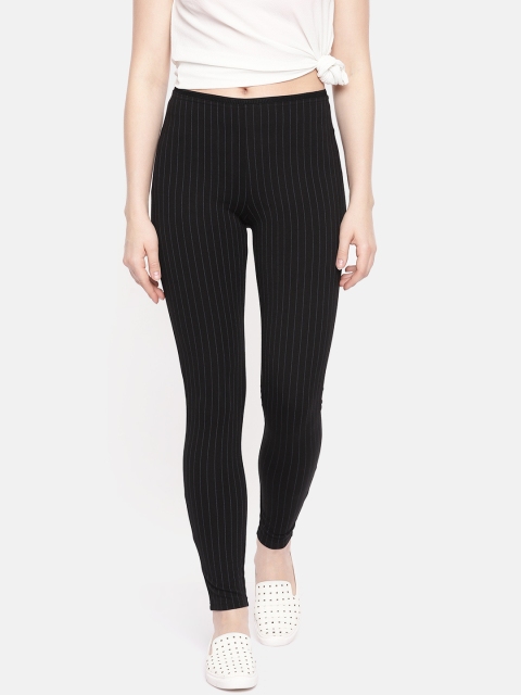 

Vero Moda Women Black Striped Ankle Length Treggings