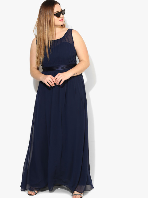 

DOROTHY PERKINS Women Navy Blue Solid Maxi Dress