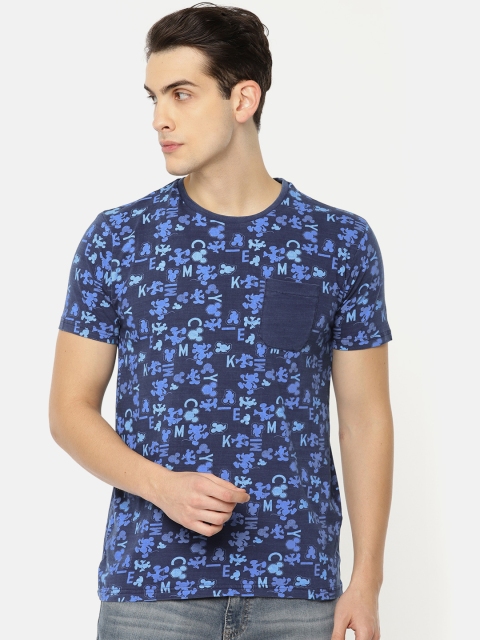 

Indigo Nation Men Blue Printed Round Neck T-shirt