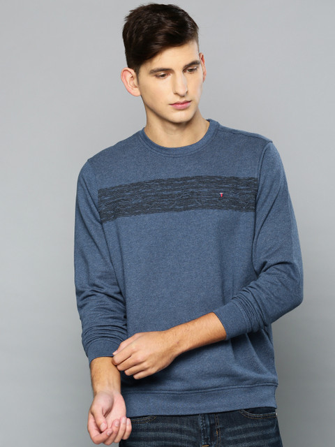 

Louis Philippe Sport Men Blue Striped Sweatshirt