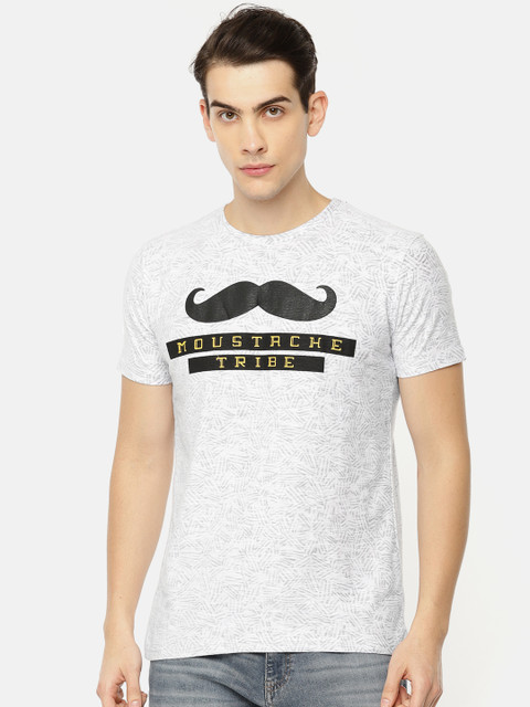 

Indigo Nation Men White Printed Round Neck T-shirt