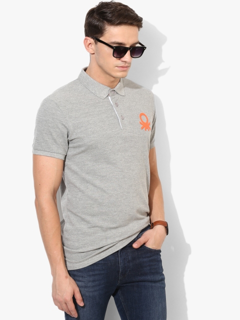 

Grey Solid Regular Fit Polo T-Shirt
