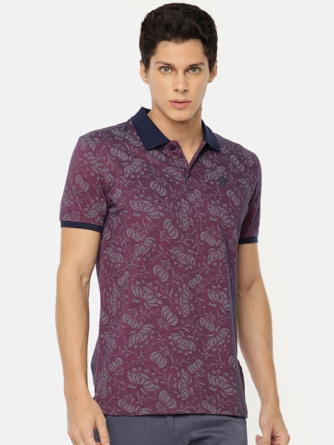 

Indigo Nation Men Purple Printed Polo T-shirt