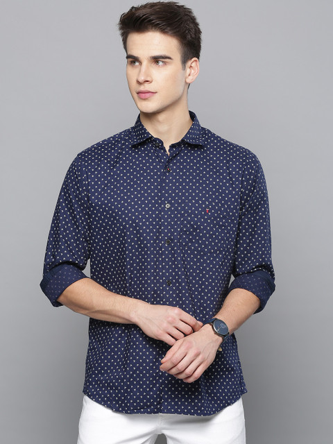 

Louis Philippe Sport Men Navy Blue Slim Fit Printed Casual Shirt