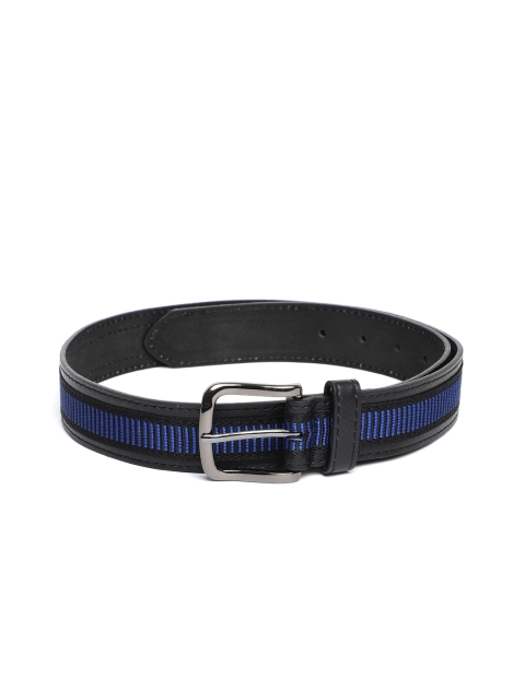 

HAMILTON Men Black & Blue Striped Belt