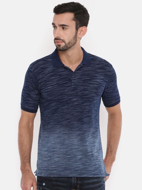 

Indigo Nation Men Blue Solid Polo Collar T-shirt
