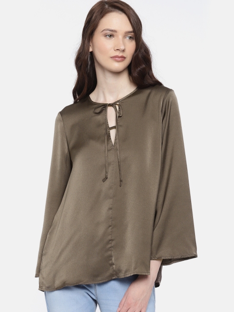 

BCBGeneration Women Brown Solid Styled Back Top