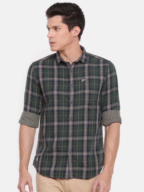 

Ed Hardy Men Green Slim Fit Checked Casual Shirt