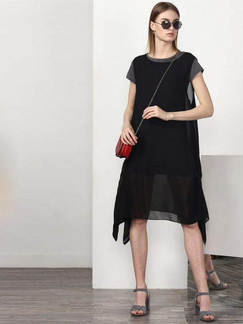

Miss Bennett Women Black Solid A-Line Dress