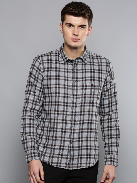

Louis Philippe Sport Men Grey Super-Slim Fit Checked Casual Shirt