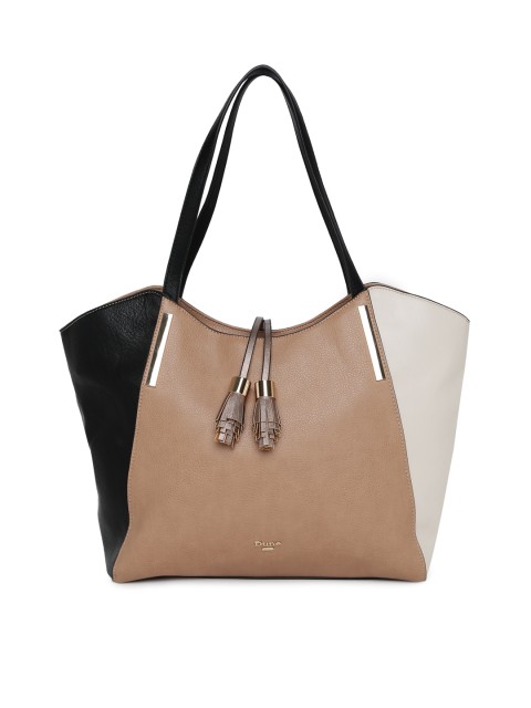 

Dune Peach-Coloured & White Colourblocked Shoulder Bag