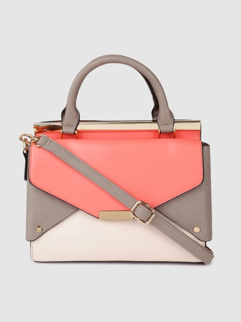 

Dune Women Peach-Coloured & Beige Colourblocked Satchel Bag