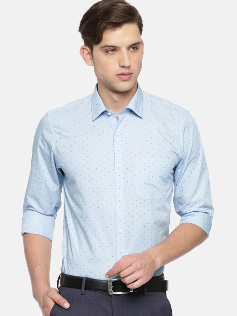 

Peter England Men Blue Slim Fit Printed Formal Shirt