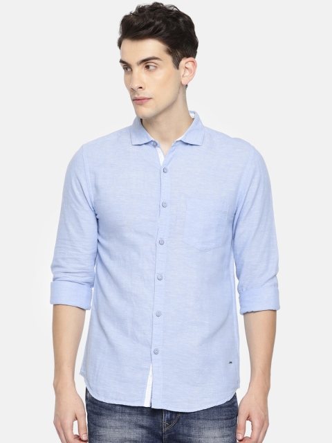 

SPYKAR Men Blue Slim Fit Solid Casual Shirt