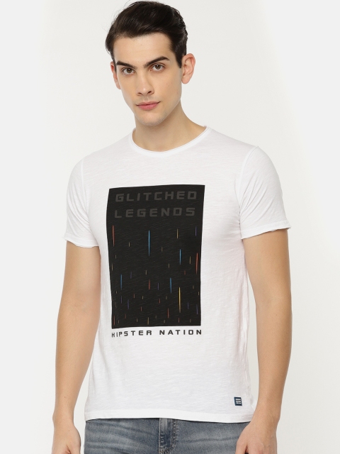 

Indigo Nation Men White Printed Round Neck T-shirt
