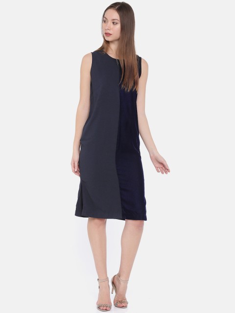 

EVAH LONDON Women Navy Blue Solid Sheath Dress