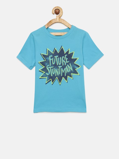 

The Childrens Place Boys Blue Printed Round Neck T-shirt