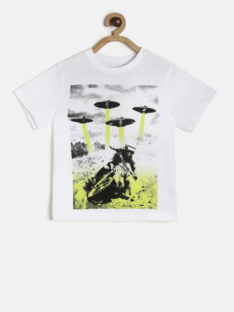 

The Childrens Place Boys White Printed Round Neck T-shirt