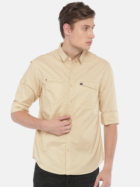 

SPYKAR Men Beige Slim Fit Solid Casual Shirt
