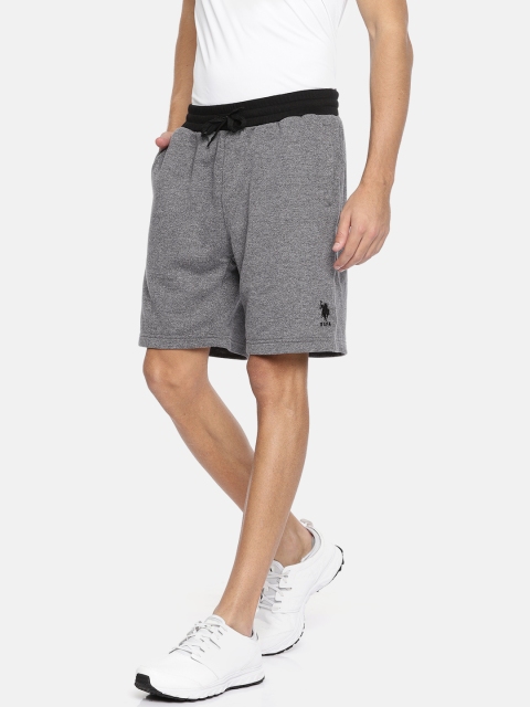 

U.S. Polo Assn. Men Charcoal Grey Solid Regular Fit Regular Shorts