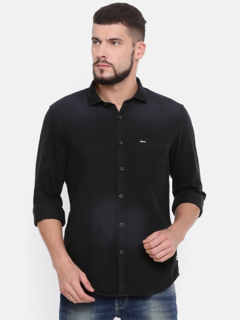 

Indigo Nation Men Black Slim Fit Solid Casual Shirt
