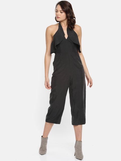 

BCBGeneration Black Solid Basic Cropped Jumpsuit