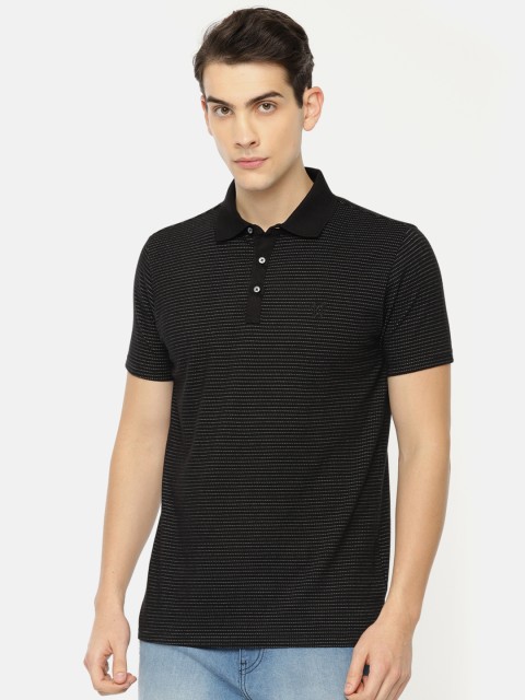 

Indigo Nation Men Black Printed Polo Collar T-shirt