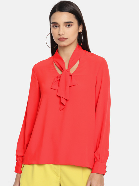 

DOROTHY PERKINS Women Red Solid Regular Top