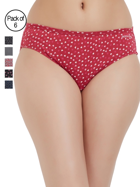 

Fruit of the loom Women Pack of 6 Printed Bikini Briefs FBKP01P-C1, Multi
