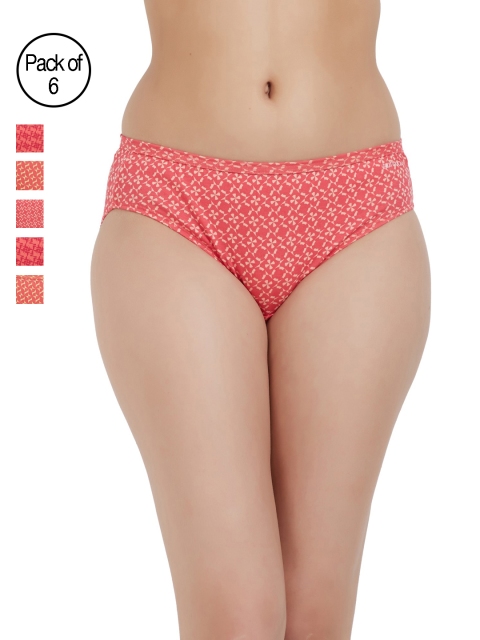

Fruit of the Loom Pack of 6 Printed Bikini Briefs FBKP01, Red